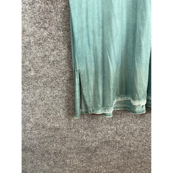 Umgee T-Shirt Dress Women S Green Excellent V-Neck Pocket Boho R7605 - Picture 2 of 11